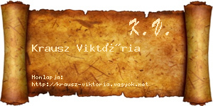 Krausz Viktória névjegykártya